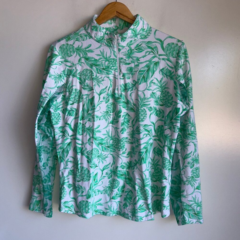 IBKUL 1/4 Zip Golf Top Size XL Pineapple